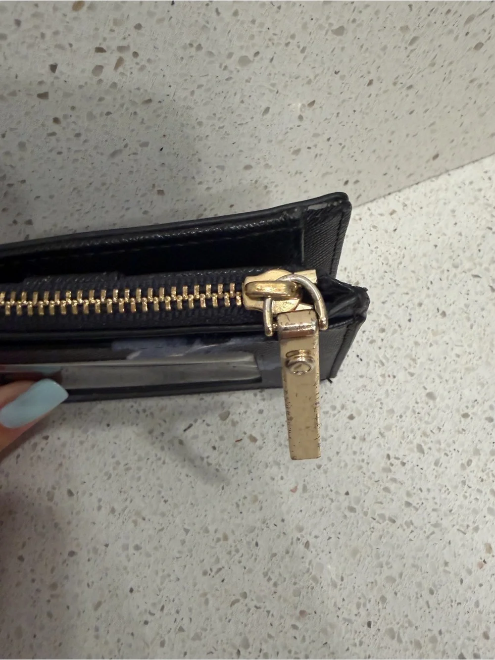 Kate Spade Cameron Street Wallet-Navy/Multi Small BLUE FLORAL EUC